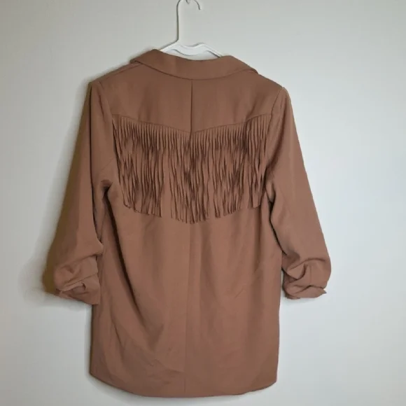 Strut & Bolt Western Brown Fringe Blazer Size Medium- Nwt!! - Picture 4 of 6